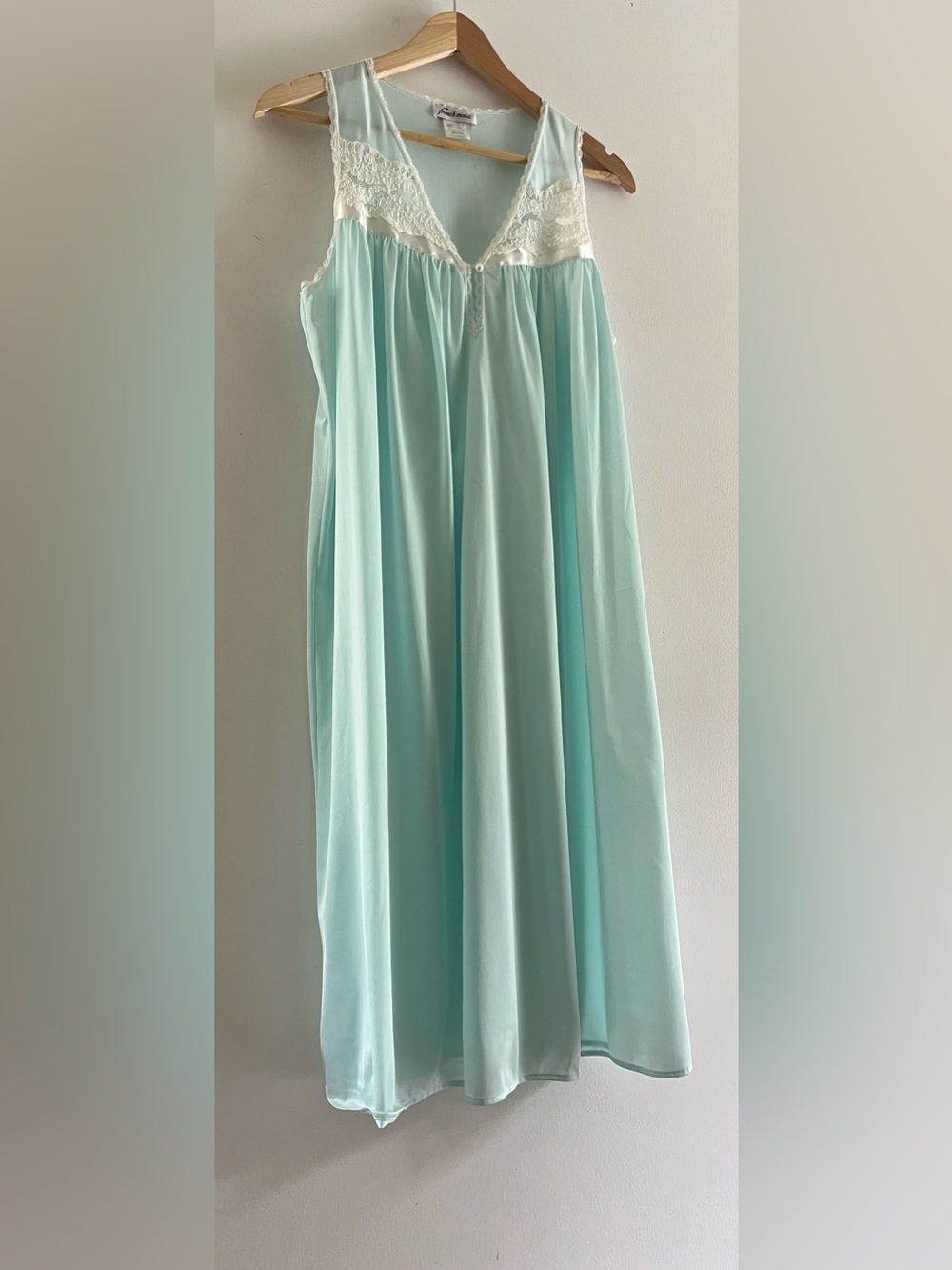 Vintage French Maid Tiffany Blue Nightgown Coquette MEDIUM
